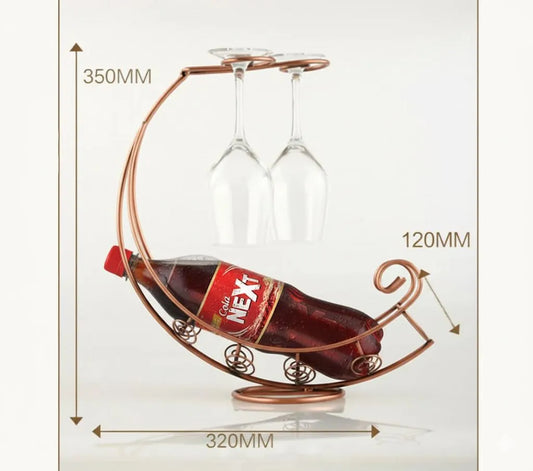 Golden Metal Glass & Bottle Holder | Luxury Kitchen & Countertop Organizer | CASOVIX