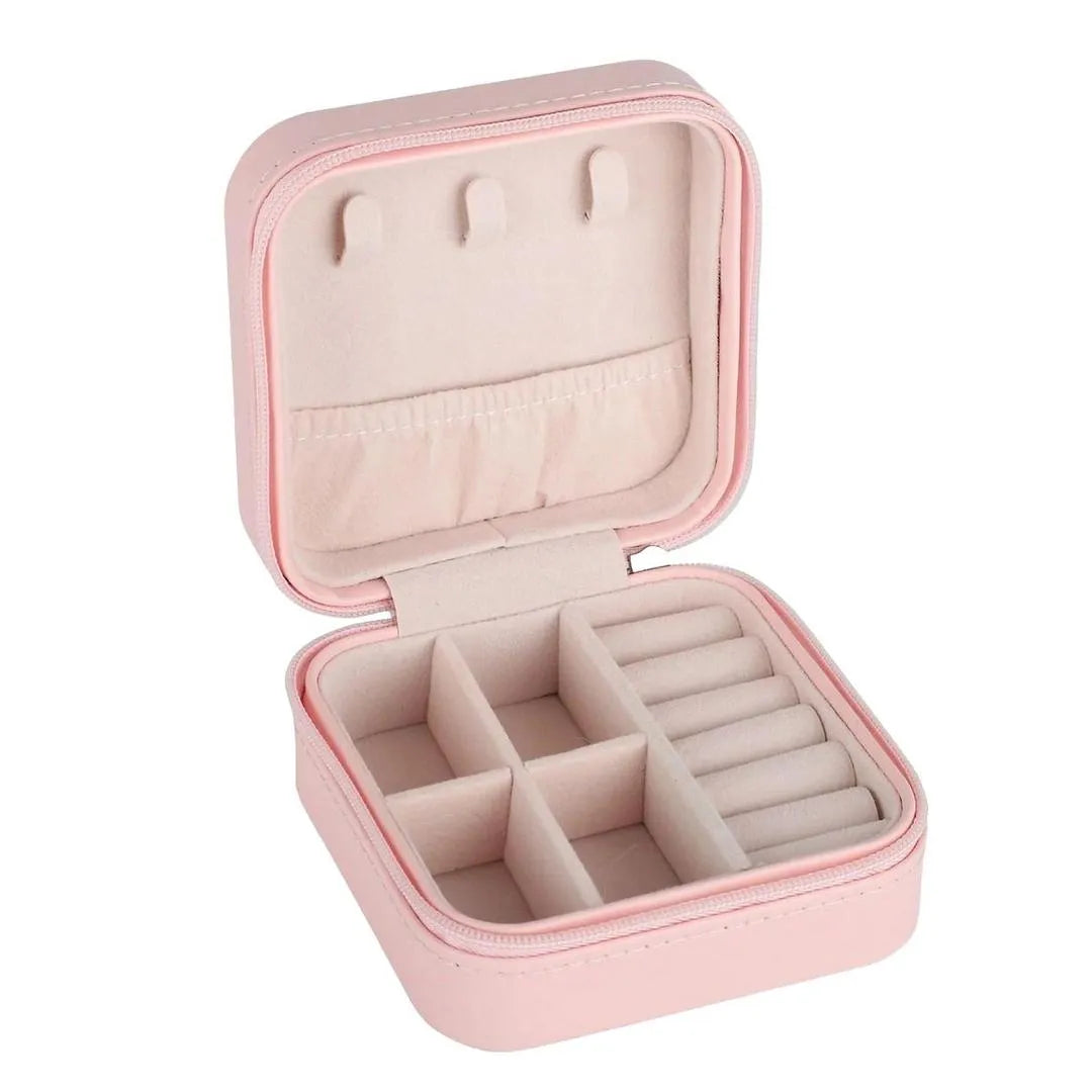 Compact Leather Jewelry Box | Portable Travel Jewelry Organizer | CASOVIX