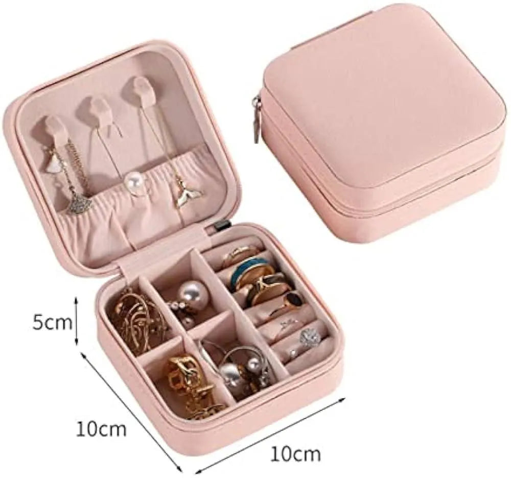 Compact Leather Jewelry Box | Portable Travel Jewelry Organizer | CASOVIX