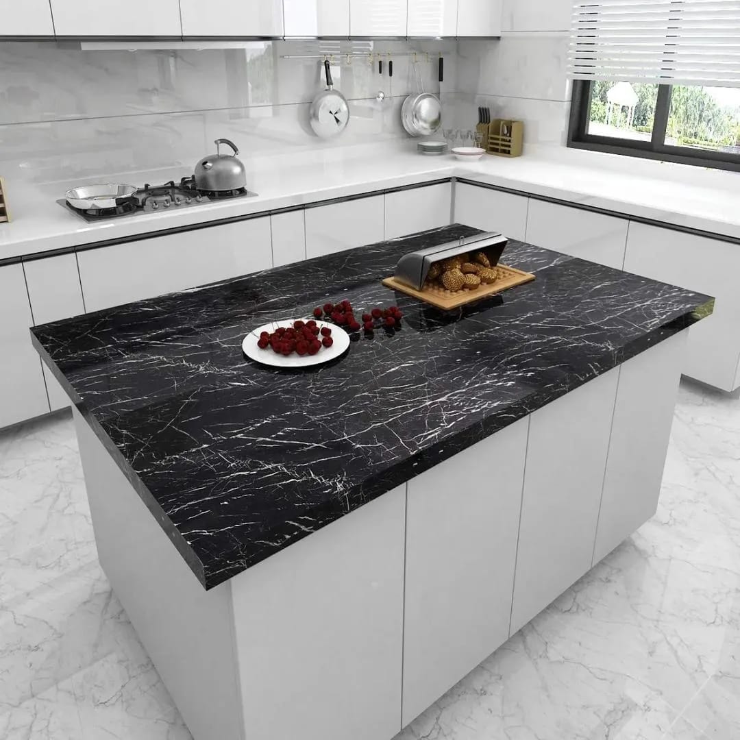 Black Marble Sheet for Kitchen Countertops & Walls